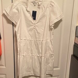 Crown & Ivy Ruffled White Blouse